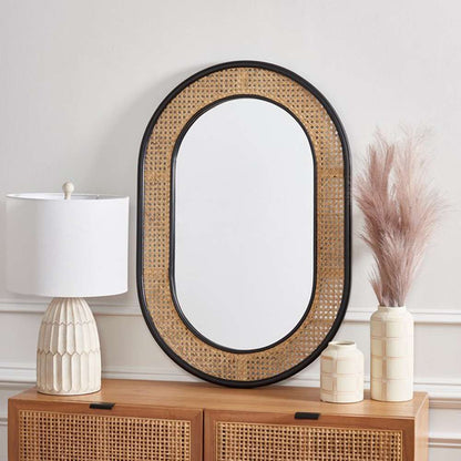 Safavieh - Cayce 24in Mirror - Black - Natural - MRR2020A veiw 3