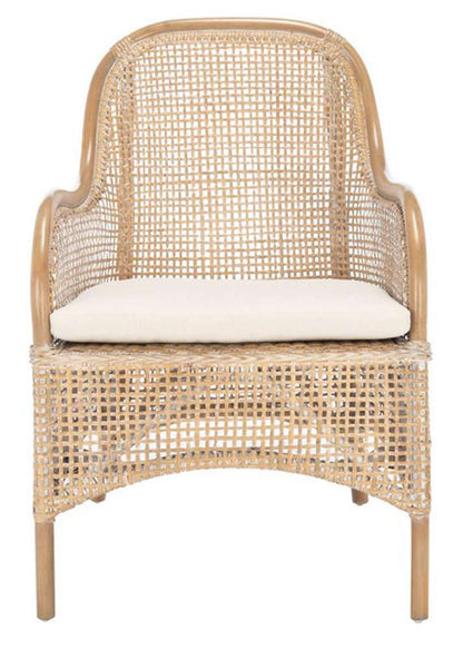 Safavieh - Charlie Rttn Acct Chair W/Cush - White - Grey White Wash - ACH6514B veiw 1