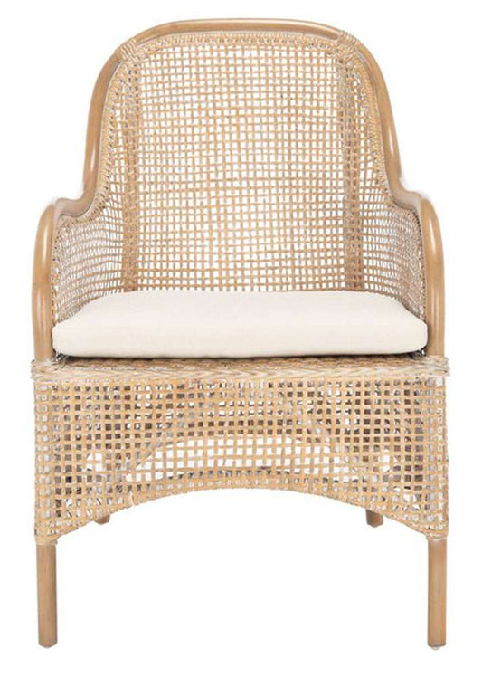 Safavieh - Charlie Rttn Acct Chair W/Cush - White - Grey White Wash - ACH6514B veiw 1