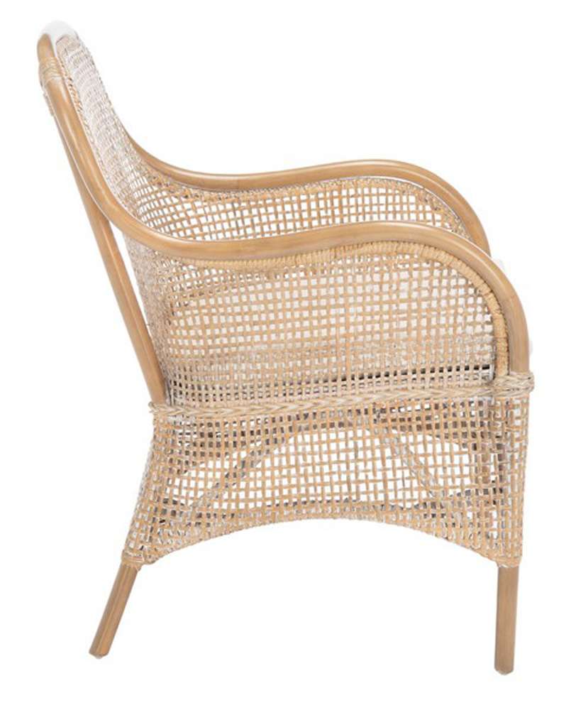 Safavieh - Charlie Rttn Acct Chair W/Cush - White - Grey White Wash - ACH6514B veiw 3