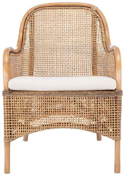 Safavieh - Charlie Rttn Acct Chair W/Cush - White - Honey Brwn Wash - ACH6514A veiw 1