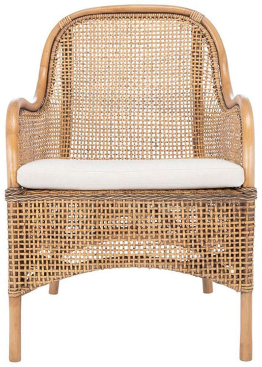 Safavieh - Charlie Rttn Acct Chair W/Cush - White - Honey Brwn Wash - ACH6514A veiw 1