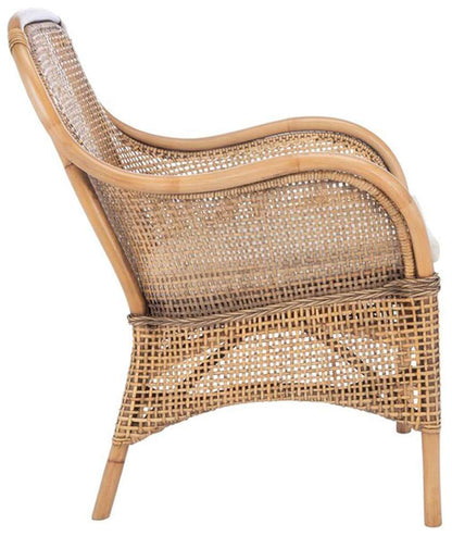 Safavieh - Charlie Rttn Acct Chair W/Cush - White - Honey Brwn Wash - ACH6514A veiw 3