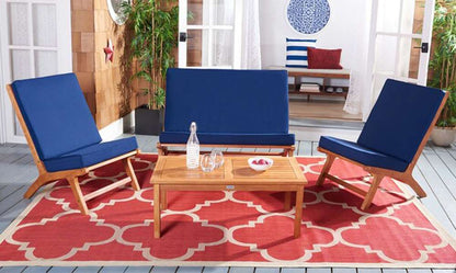 Safavieh - Chaston 4 Pc Living Set - Natural - Navy - PAT7044E veiw 1