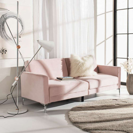Safavieh - Chelsea Foldable Futon Sofa Bed  - Blush - Chrome - LVS2005B veiw 2