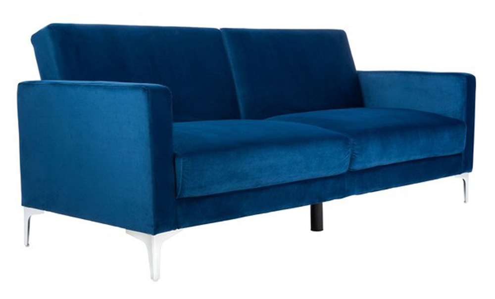 Safavieh - Chelsea Foldable Futon Sofa Bed - Navy - Chrome - LVS2005A veiw 3