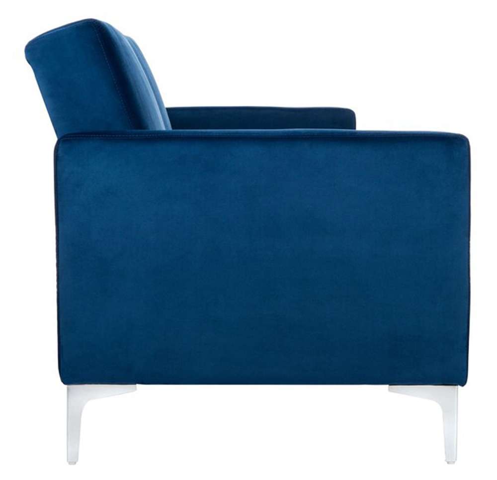 Safavieh - Chelsea Foldable Futon Sofa Bed - Navy - Chrome - LVS2005A veiw 4