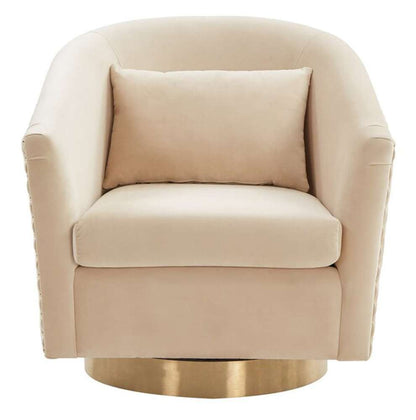 Safavieh - Clara Quilted Swivel Tub Chair - Creme - Gold - SFV4702L veiw 1