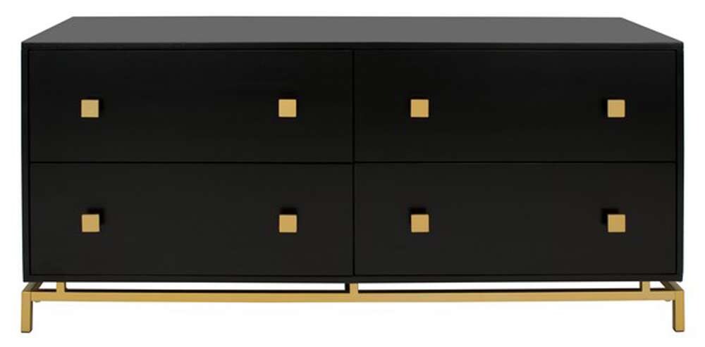 Safavieh - Claudette 4 Drawer Dresser - Black - Gold - SFV2123B veiw 1