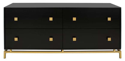 Safavieh - Claudette 4 Drawer Dresser - Black - Gold - SFV2123B veiw 1