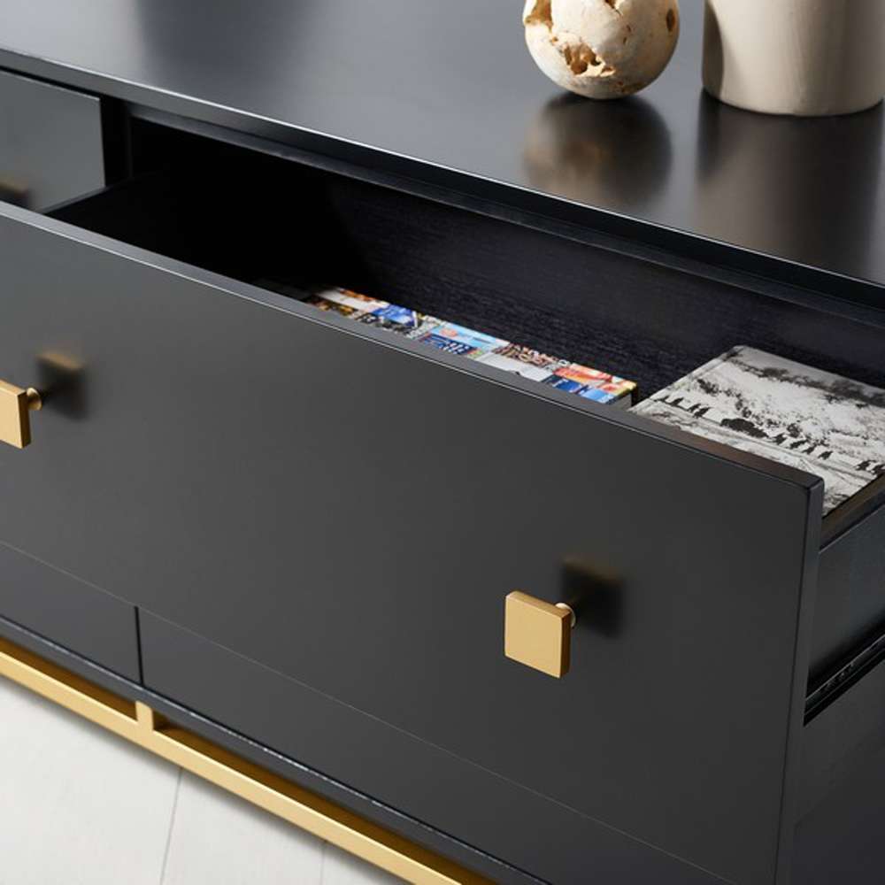 Safavieh - Claudette 4 Drawer Dresser - Black - Gold - SFV2123B veiw 2