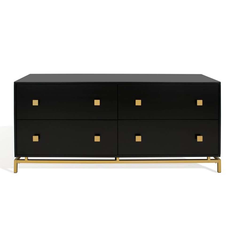 Safavieh - Claudette 4 Drawer Dresser - Black - Gold - SFV2123B veiw 3