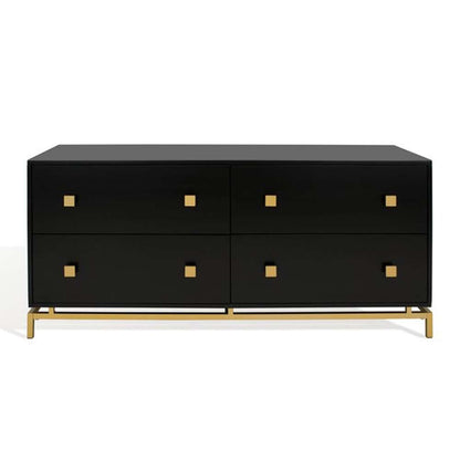 Safavieh - Claudette 4 Drawer Dresser - Black - Gold - SFV2123B veiw 3
