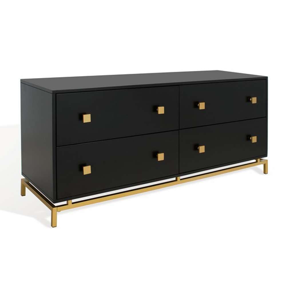 Safavieh - Claudette 4 Drawer Dresser - Black - Gold - SFV2123B veiw 5
