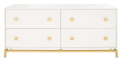 Safavieh - Claudette 4 Drawer Dresser - White - Gold - SFV2123A veiw 1