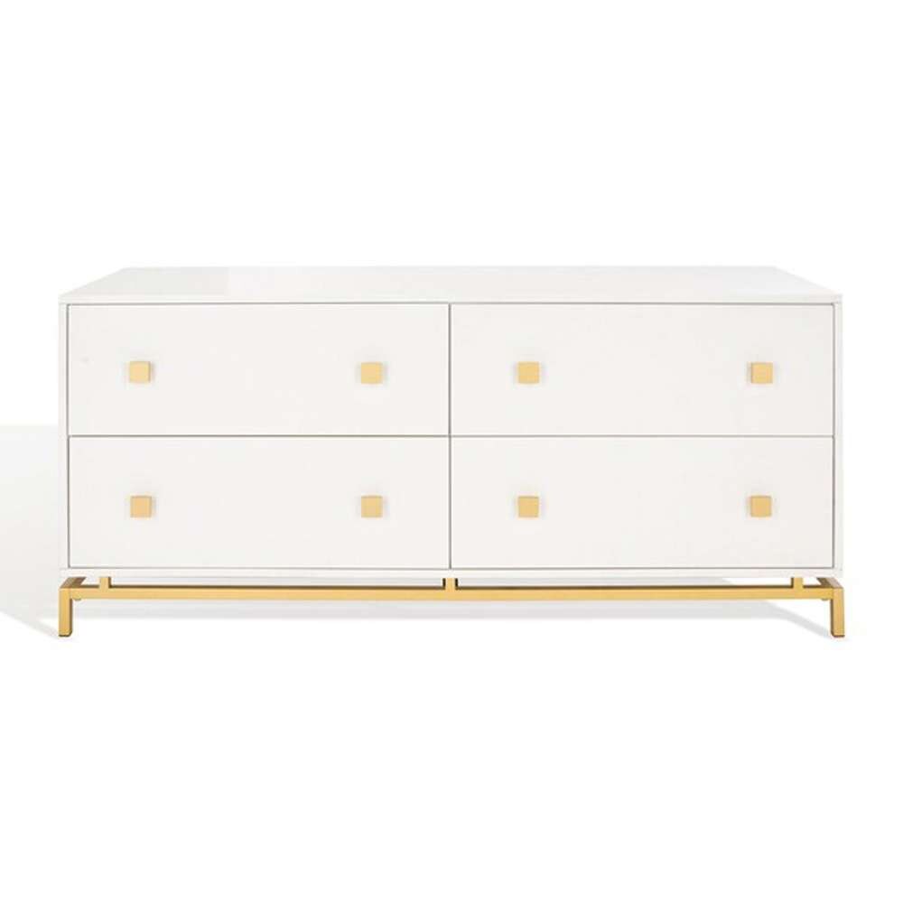 Safavieh - Claudette 4 Drawer Dresser - White - Gold - SFV2123A veiw 3