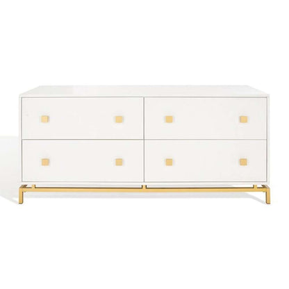 Safavieh - Claudette 4 Drawer Dresser - White - Gold - SFV2123A veiw 3