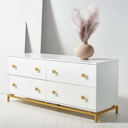 Safavieh - Claudette 4 Drawer Dresser - White - Gold - SFV2123A veiw 4