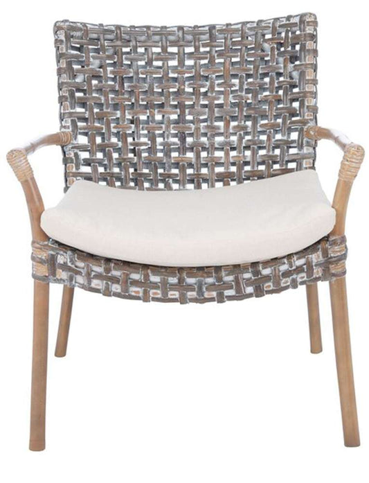 Safavieh - Collette Rattn Acct Chair W/Ch - White - Grey White Wash - ACH6515A veiw 1
