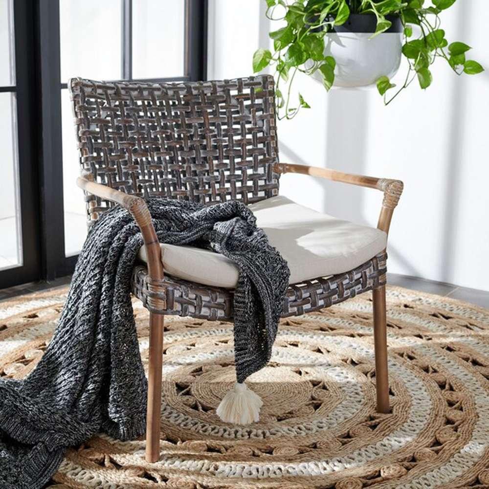Safavieh - Collette Rattn Acct Chair W/Ch - White - Grey White Wash - ACH6515A veiw 2