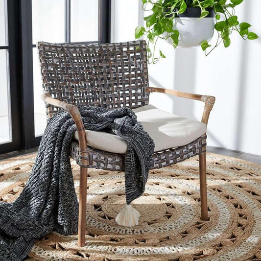 Safavieh - Collette Rattn Acct Chair W/Ch - White - Grey White Wash - ACH6515A veiw 2