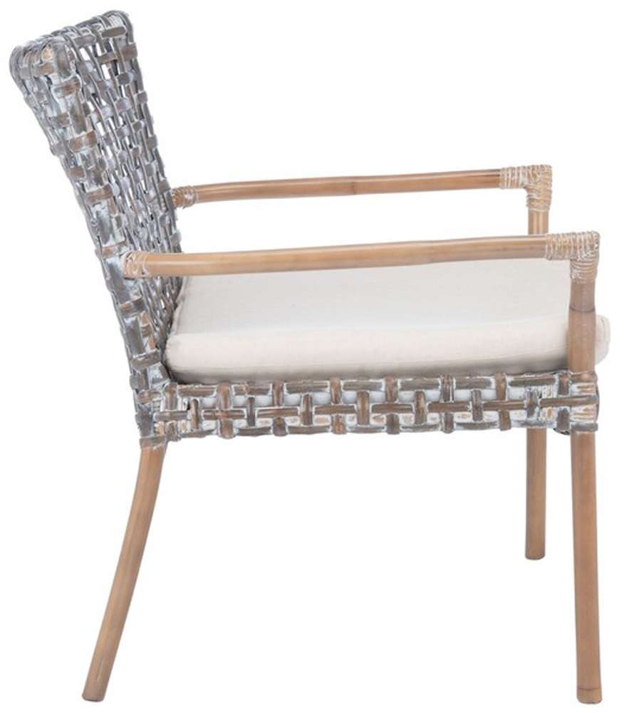 Safavieh - Collette Rattn Acct Chair W/Ch - White - Grey White Wash - ACH6515A veiw 3