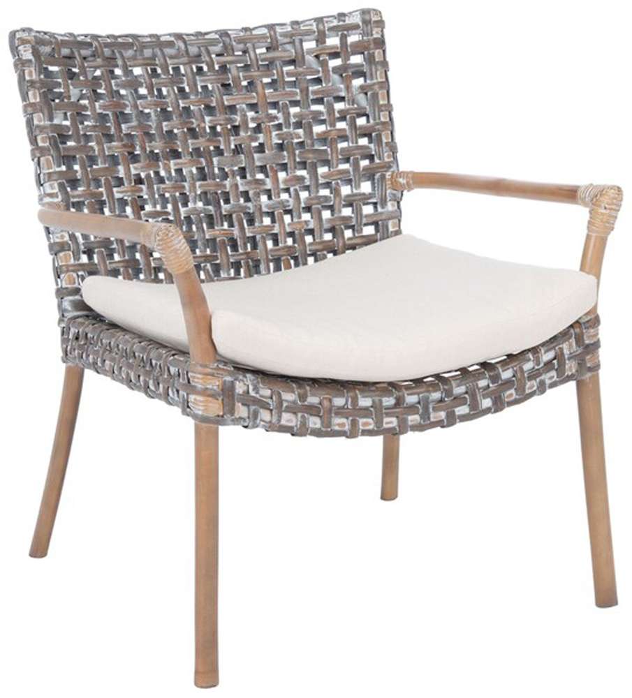 Safavieh - Collette Rattn Acct Chair W/Ch - White - Grey White Wash - ACH6515A veiw 4