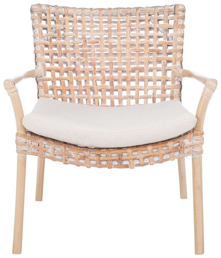 Safavieh - Collette Rattn Acct Chair W/Ch - White - White Washed - ACH6515B veiw 1