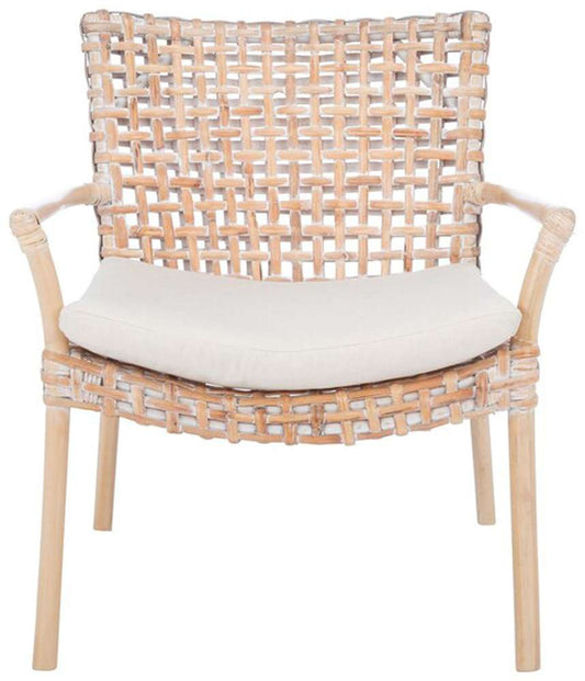 Safavieh - Collette Rattn Acct Chair W/Ch - White - White Washed - ACH6515B veiw 1