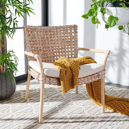 Safavieh - Collette Rattn Acct Chair W/Ch - White - White Washed - ACH6515B veiw 2
