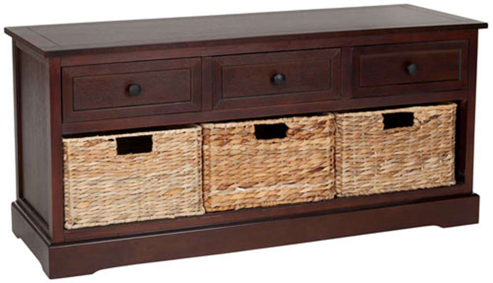 Safavieh - Damien 3 Drawer Storage Bench - Dark Cherry - AMH5701D veiw 3