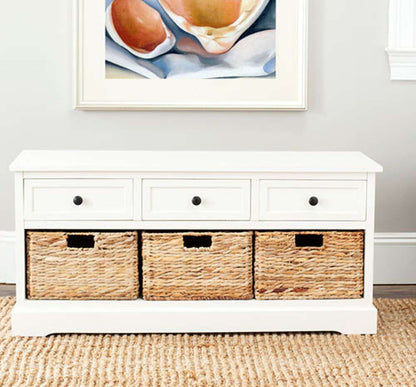 Safavieh - Damien 3 Drawer Storage Bench - Distressed Cream  - AMH5701C veiw 2