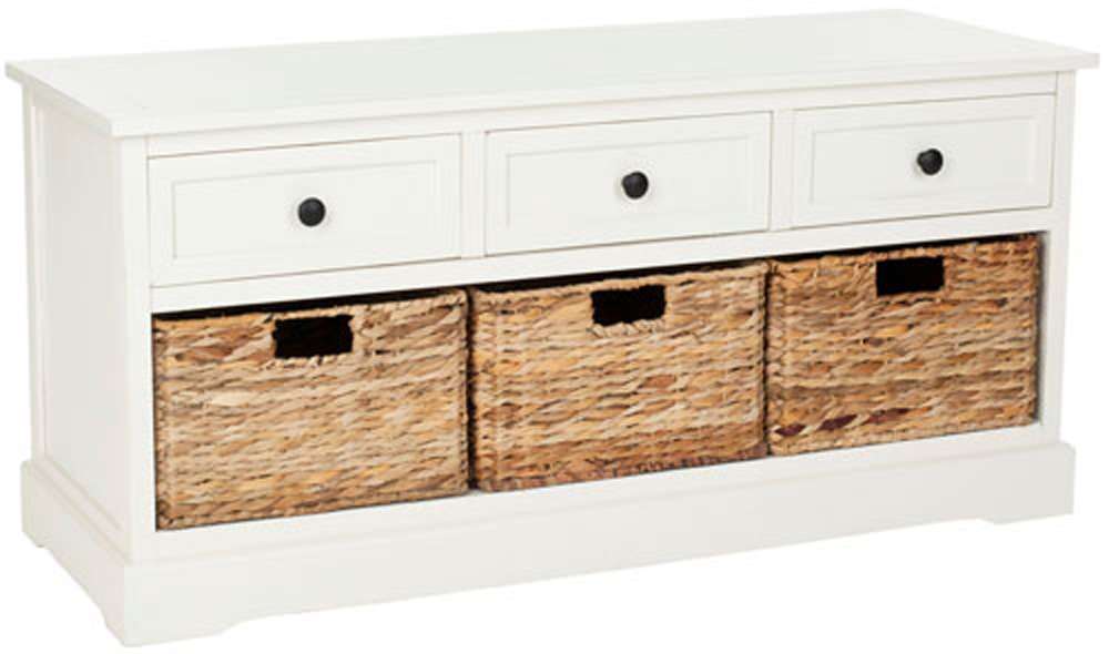 Safavieh - Damien 3 Drawer Storage Bench - Distressed Cream  - AMH5701C veiw 3