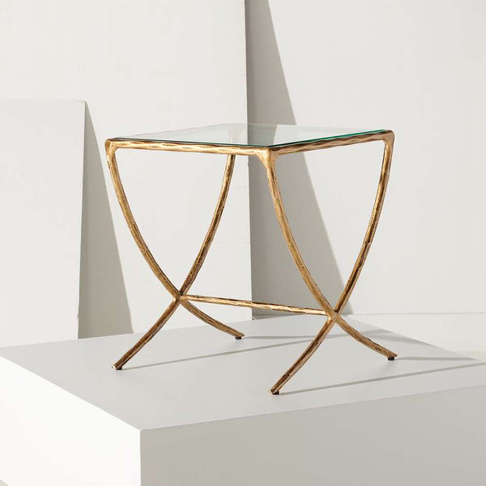 Safavieh - Debbie Square Metal Accent Table - Brass - SFV9523A veiw 3