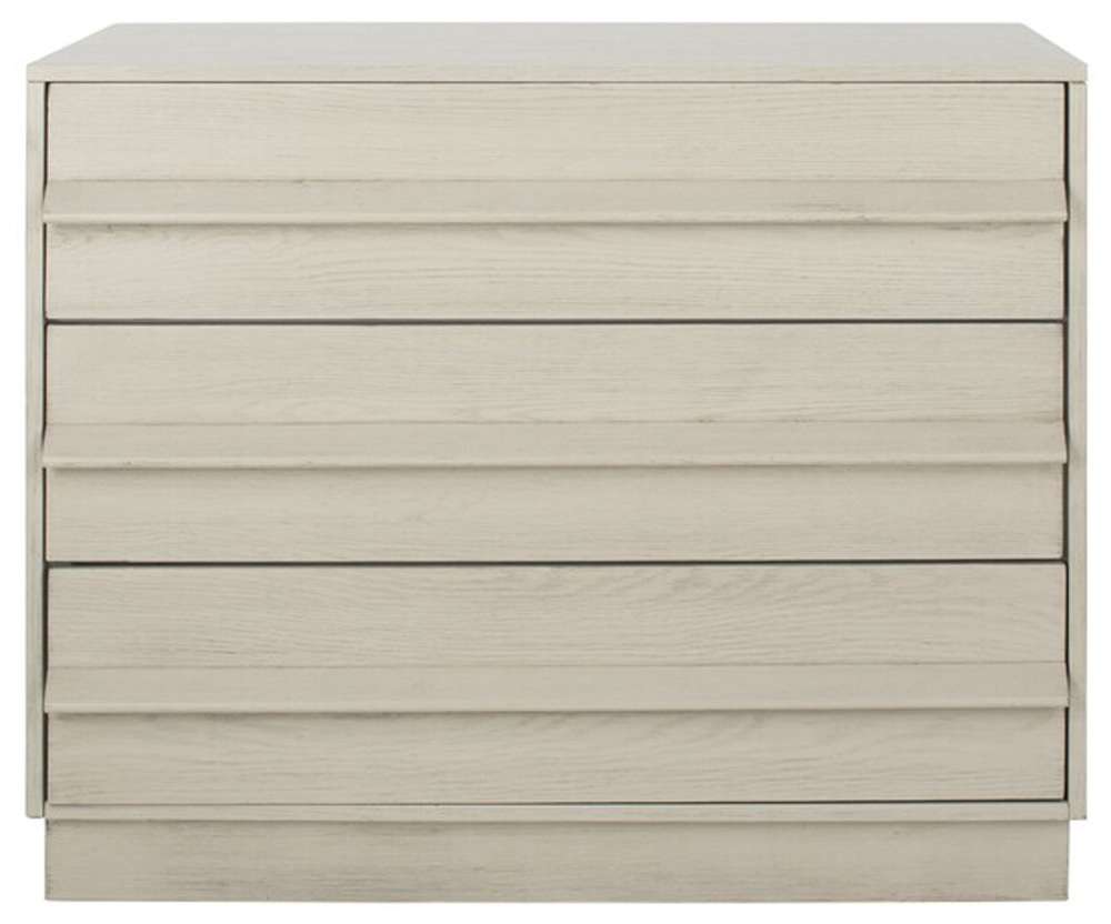 Safavieh - Deirdra 3 Drawer Wood Chest - White Washed - SFV2138A veiw 1