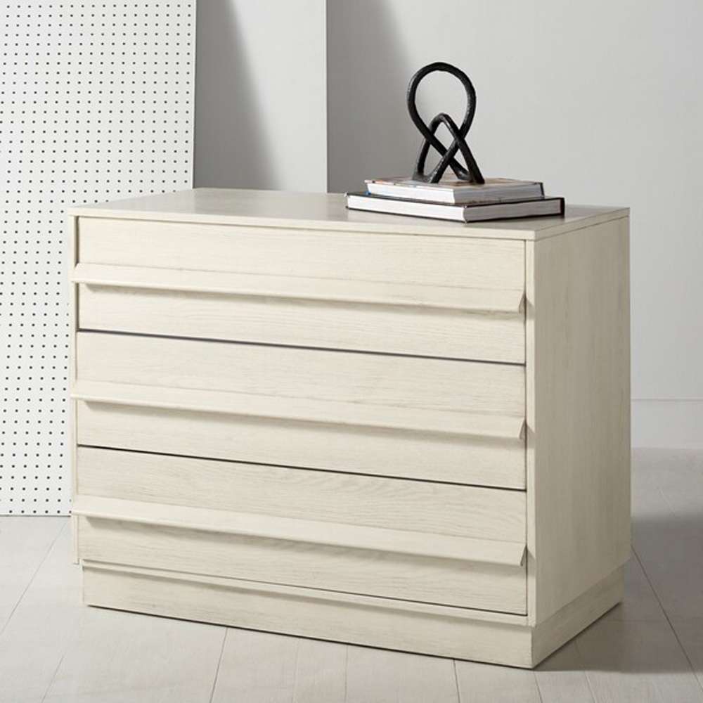 Safavieh - Deirdra 3 Drawer Wood Chest - White Washed - SFV2138A veiw 4