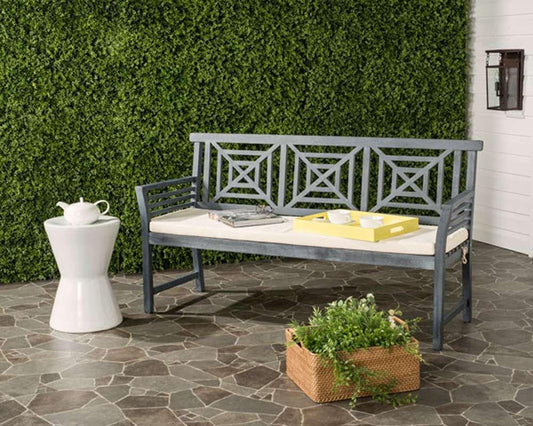 Safavieh - Del Mar 3 Seat Bench - Ash Grey - Beige - PAT6737B veiw 2