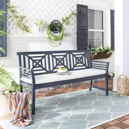 Safavieh - Del Mar 3 Seat Bench - Dark Slate Gray - Beige - PAT6737K veiw 2