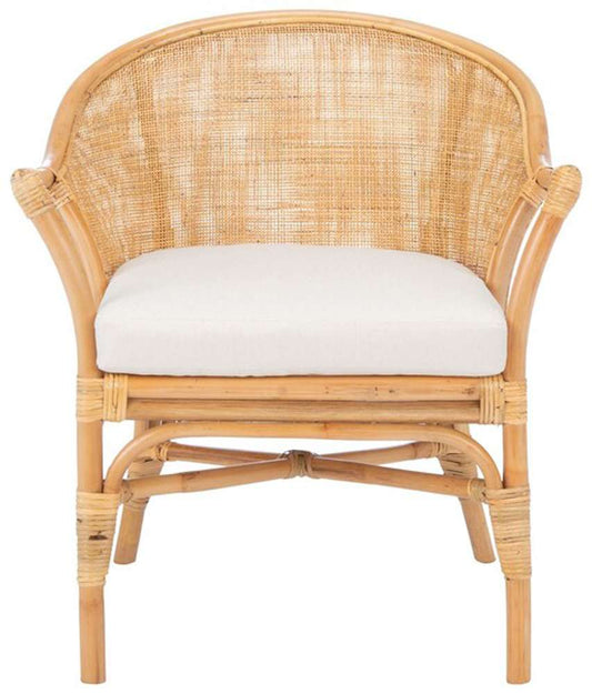 Safavieh - Dustin Rttn Acct Chair W/Cush - White - Natural - ACH6517B veiw 1