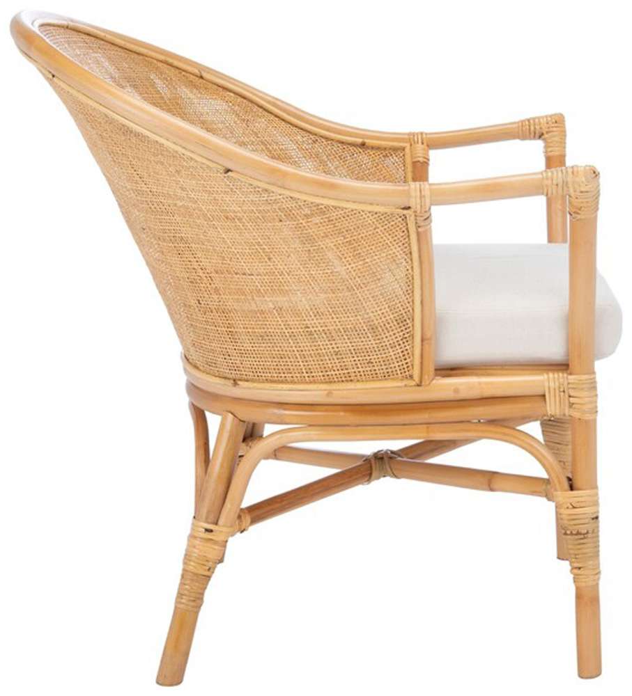Safavieh - Dustin Rttn Acct Chair W/Cush - White - Natural - ACH6517B veiw 3
