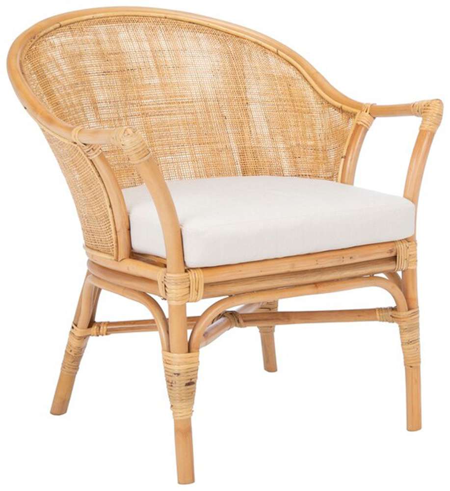 Safavieh - Dustin Rttn Acct Chair W/Cush - White - Natural - ACH6517B veiw 4