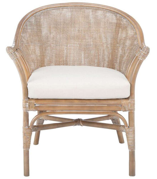 Safavieh - Dustin Rttn Acct Chair W/Cush - White - Grey White Wash - ACH6517A veiw 1