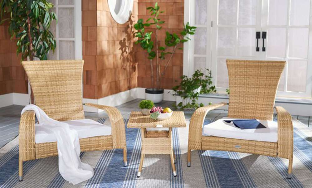Safavieh - Edna 3Pc Lounge Set - Natural - White - PAT7719D veiw 2