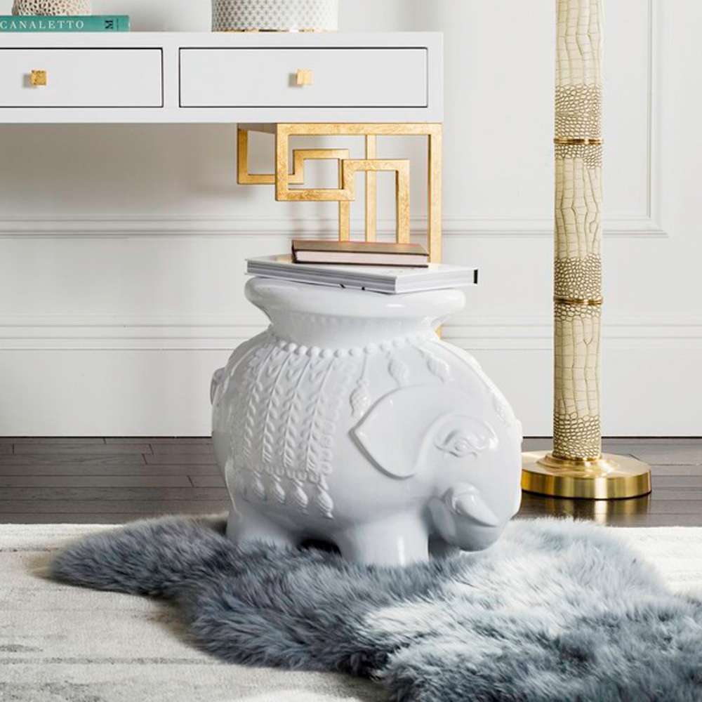 Safavieh - Elephant Garden Stool - White - ACS4501A veiw 2