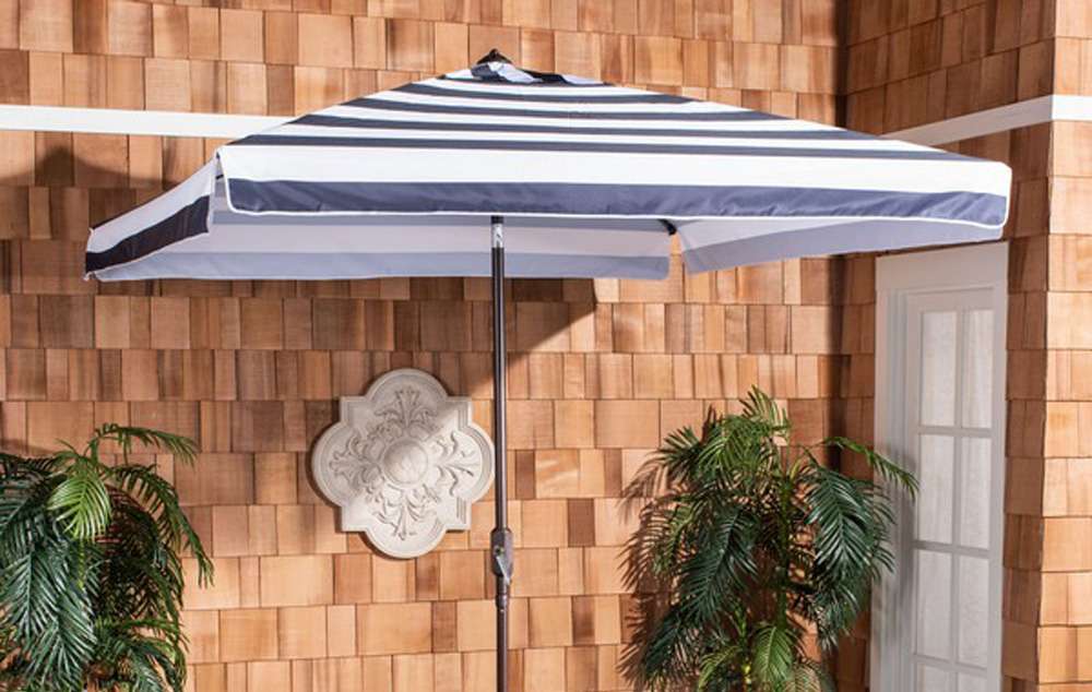 Safavieh - Elsa 7.5 Square Umbrella - Navy - White - PAT8403B veiw 1