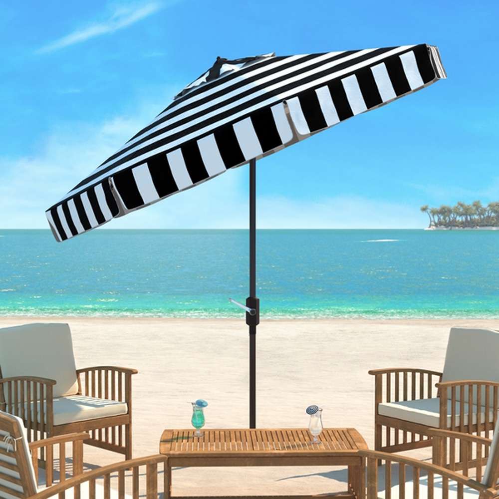 Safavieh - Elsa Fashion Line 9Ft Umbrella - Black - White - PAT8003A veiw 2