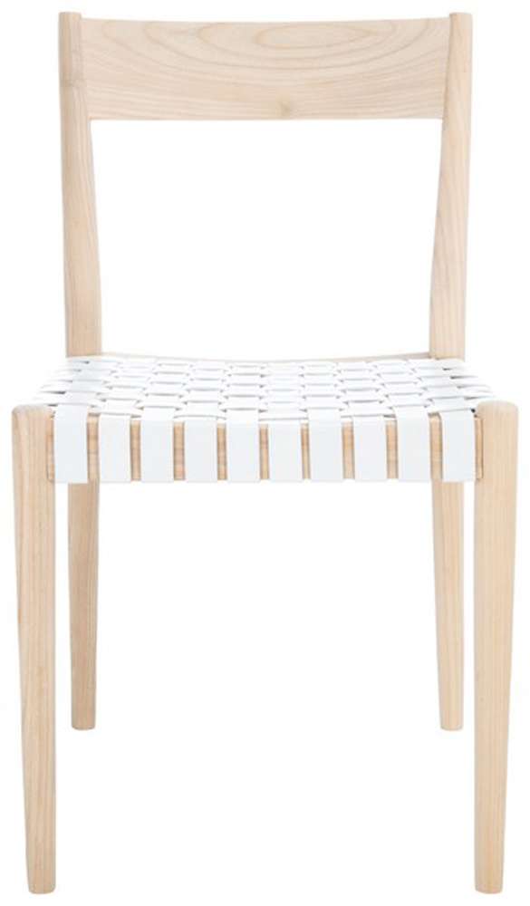 Safavieh - Eluned Leather Dining Chair - White - Natural  (Set of 2) - DCH1201B-SET2 veiw 1