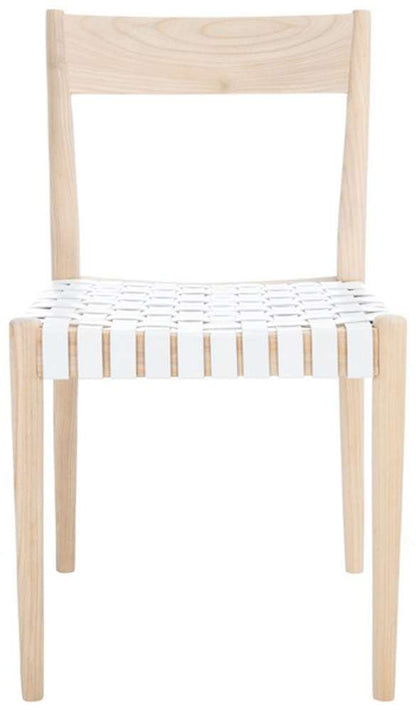 Safavieh - Eluned Leather Dining Chair - White - Natural  (Set of 2) - DCH1201B-SET2 veiw 1