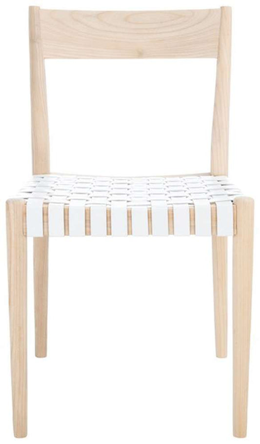 Safavieh - Eluned Leather Dining Chair - White - Natural  (Set of 2) - DCH1201B-SET2 veiw 1