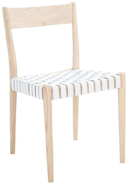 Safavieh - Eluned Leather Dining Chair - White - Natural  (Set of 2) - DCH1201B-SET2 veiw 4